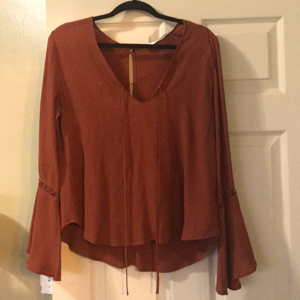 Bell sleeve peasant blouse